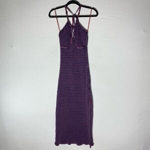 Free People Purple Red Striped Halter Top Maxi Dress S